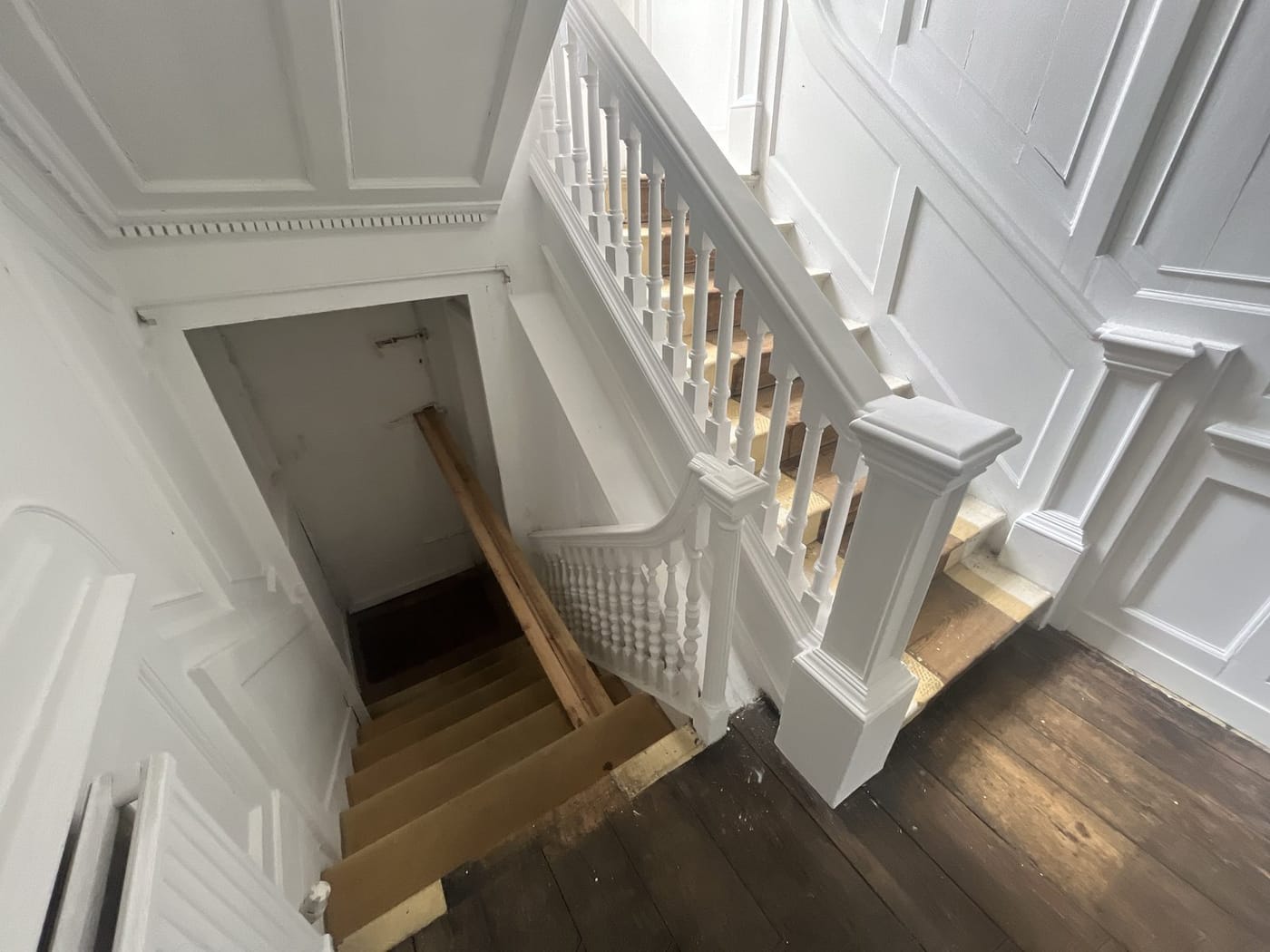 A staircase coming apart